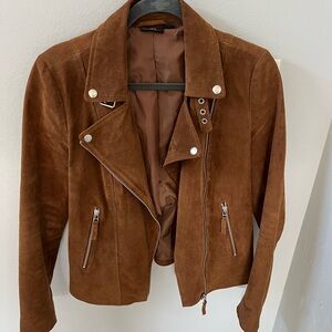 Genuine suede moto jacket
